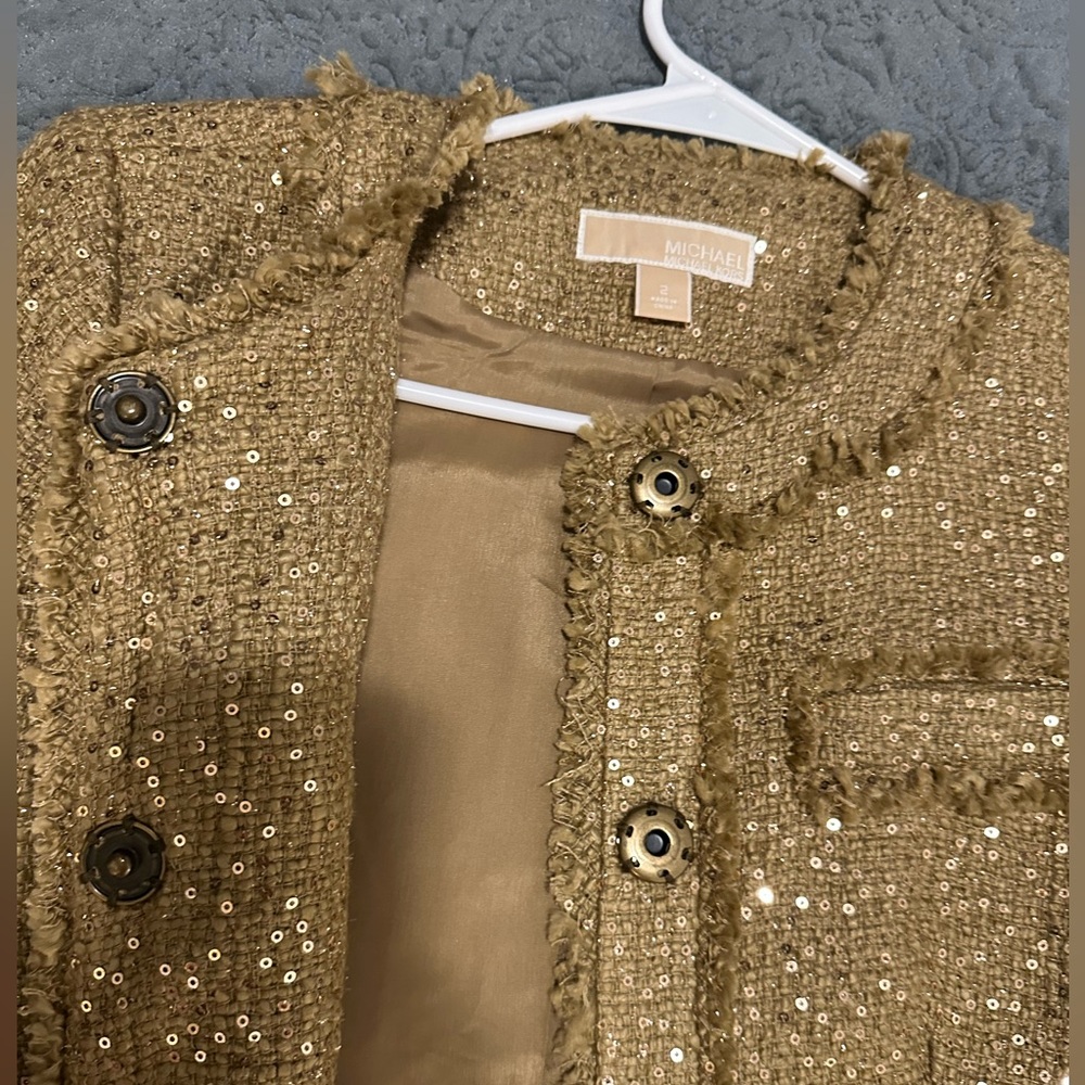 Cropped gold jacket - Picture 4 of 9